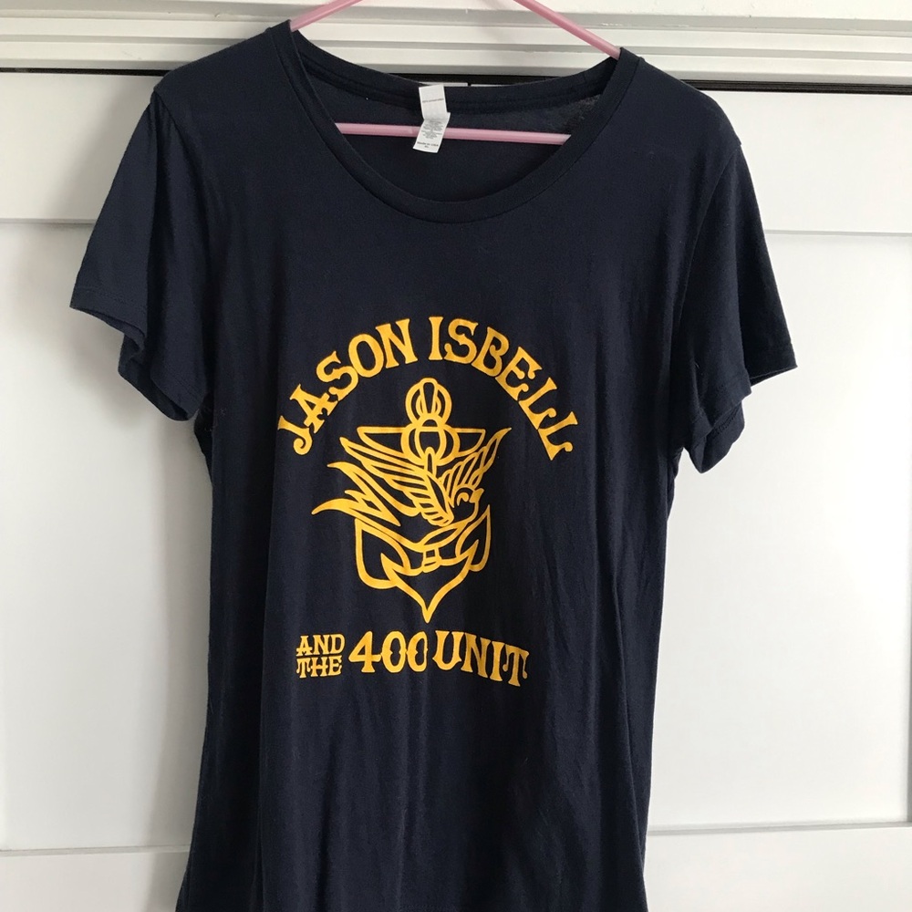 Jason Isbell and the 400 Unit T-shirt- Navy Blue-women’s XL